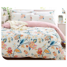Twill style 100% Cotton Bedsheet Sets Printed Cotton Fabrics / flower printing bedsheet set